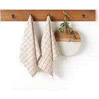 Set of 2 Tissala Checked Cotton and Linen Tea Towels