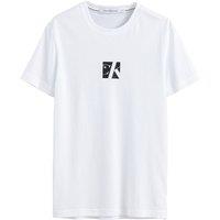 Small Centre Box T-Shirt with Logo Print and Crew Neck in Cotton