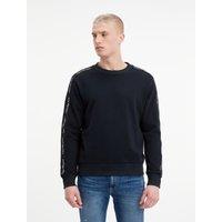 Contrast Tape Cotton Sweatshirt with Crew Neck