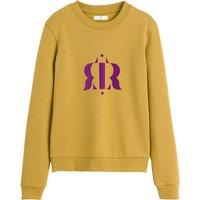 Flocked Cotton Sweatshirt with Crew Neck