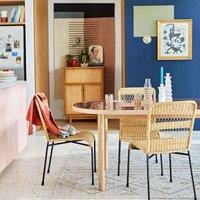 Evergreen Oak and Glass Table (Seats 6)
