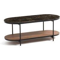 Gil Marble Effect Glass Top Coffee Table