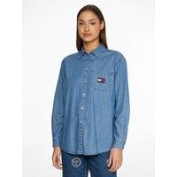 Embroidered Badge Logo Shirt in Cotton and Loose Fit