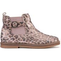 Kids Leopard Print Ankle Boots in Leather