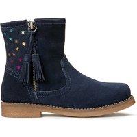 Kids Suede Ankle Boots with Multicolour Stars