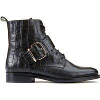 Mock Croc Ankle Boots in Leather