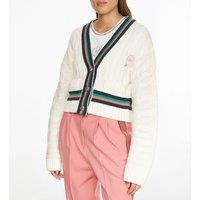 Chunky Knit Cropped Cardigan with Button Fastening