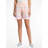 Checked Cotton Bermuda Shorts with Pleat Front