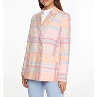 Double-Breasted Blazer in Madras Check Cotton