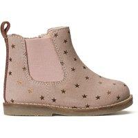 Kids Star Print Ankle Boots in Suede