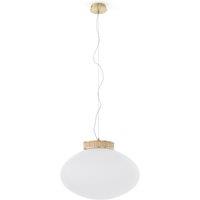 Les Signatures - Dolce Brass, Bamboo and Opaline Glass Ceiling Light