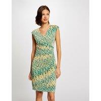 Printed Sleeveless Mini Dress with V-Neck