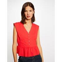 Sleeveless Buttoned Blouse