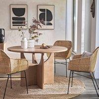 Minimal Round Oak Dining Table (Seats 4/6)