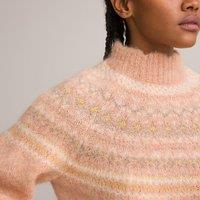 Alpaca Mix Jacquard Jumper with High Neck