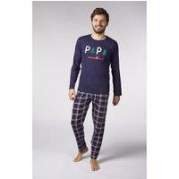 Papa Printed Cotton Pyjamas with Long Sleeves