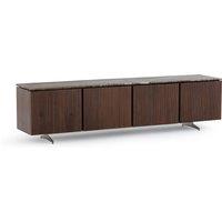 Jakto TV Stand in Walnut and Travertine Veneer