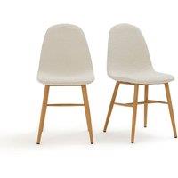 Set of 2 Polina Boucle & Wood Dining Chairs