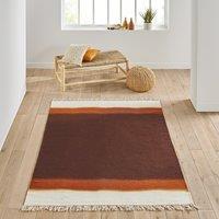 Finlay Sttriped Fringed Flat-Woven Wool and Cotton Rug