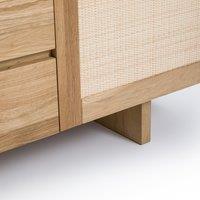 Arty 145cm Long Oak and Cane Double Bathroom Vanity Unit