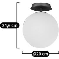 Moricio Brass and Opaline Glass Ceiling Light
