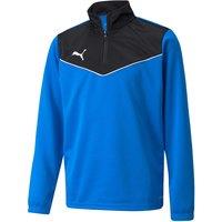 Logo Print T-Shirt with Half Zip and Long Sleeves