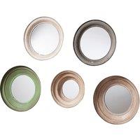 Set of 5 Metal Painted Mirrors