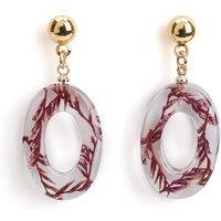 Earrings Inset with Flowers