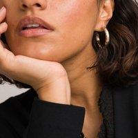 Two-Tone Hoop Earrings