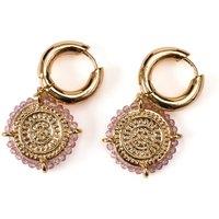 Beaded Medallion Drop Earrings