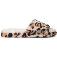 Leopard Print Slippers in Faux Fur