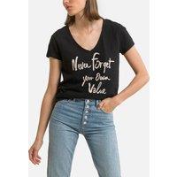 Cotton V-Neck T-Shirt with Short Sleeves