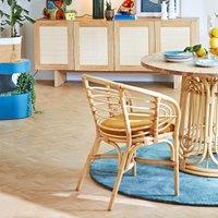 Methy Rattan and Teak Dining Table (Seats 4-6)