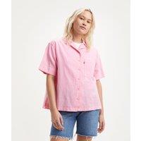 Linen/Cotton Short Blouse with Tailored Collar