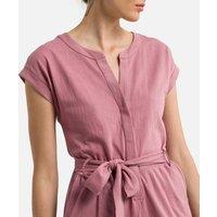 Cotton Mix Jumpsuit with Short Sleeves