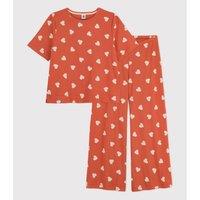Heart Print Cotton Pyjamas with Short Sleeves