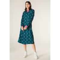 Printed Buttoned Midi Dress