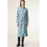 Animal Print Midi Dress with Tie-Waist