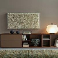 Mikube Walnut and Leather 2-Drawer Cabinet