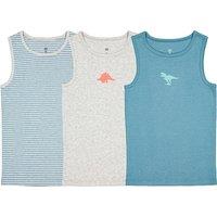 Pack of 3 Vest Tops in Ribbed Cotton