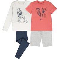 Pack of 2 Pyjamas in Cotton with Animal Prints