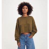 Cotton Cropped Sweatshirt