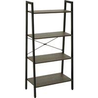 Industrial Style 4 Tier Ladder Shelf Unit in Dark Oak