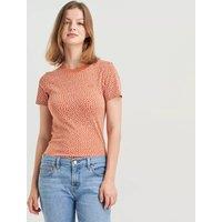 Floral Print Cotton T-Shirt with Short Sleeves