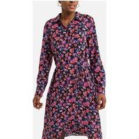Floral Midi Shirt Dress with Tie-Waist