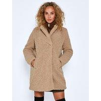 Mid-Length Coat in Teddy Faux Fur