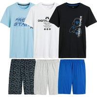 Pack of 3 Short Pyjamas in Cotton with Gaming Print