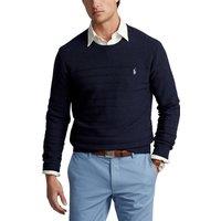 Pima Cotton Jumper in Textured Knit with Crew Neck