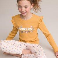 Cotton Ruffled Ribbed Pyjamas