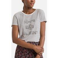 Striped Crew Neck T-Shirt with Short Sleeves